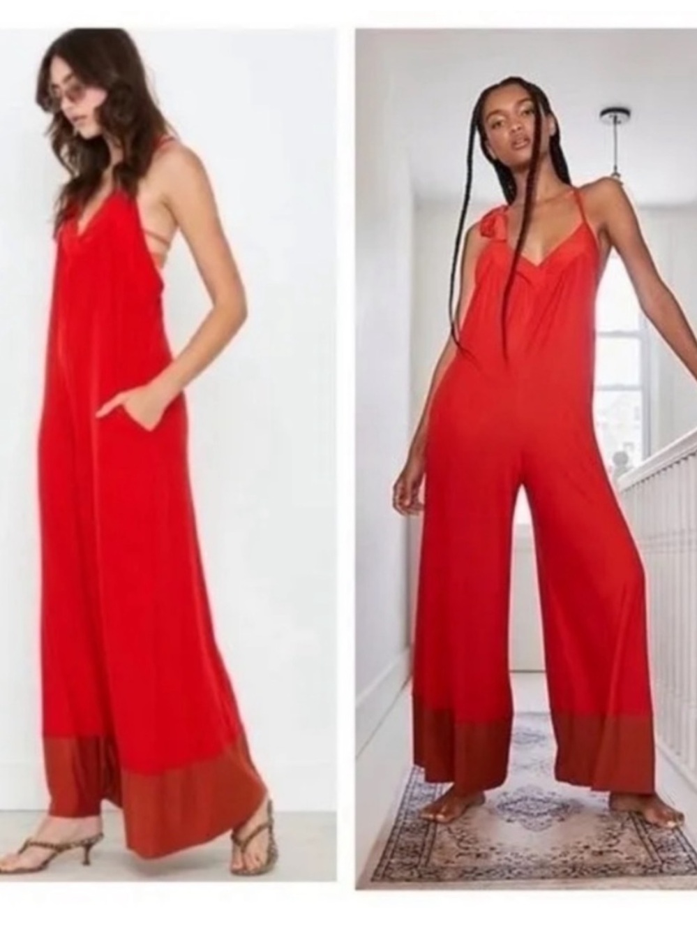 NWT We are HAH Jump To It Red Jersey Jumpsuit Pants